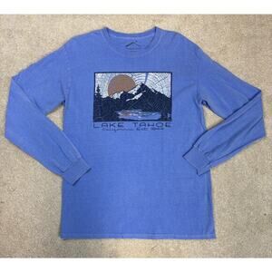 Prairie Mountain Lake Tahoe California Est 1844 Graphic LS T-Shirt Size M